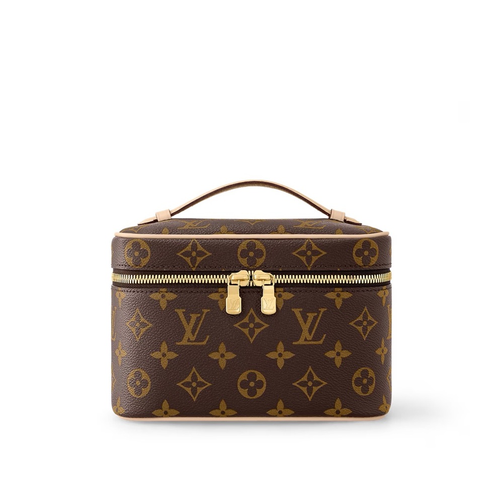 Louis Vuitton Brown and Gold Monogram Cosmetic Case
